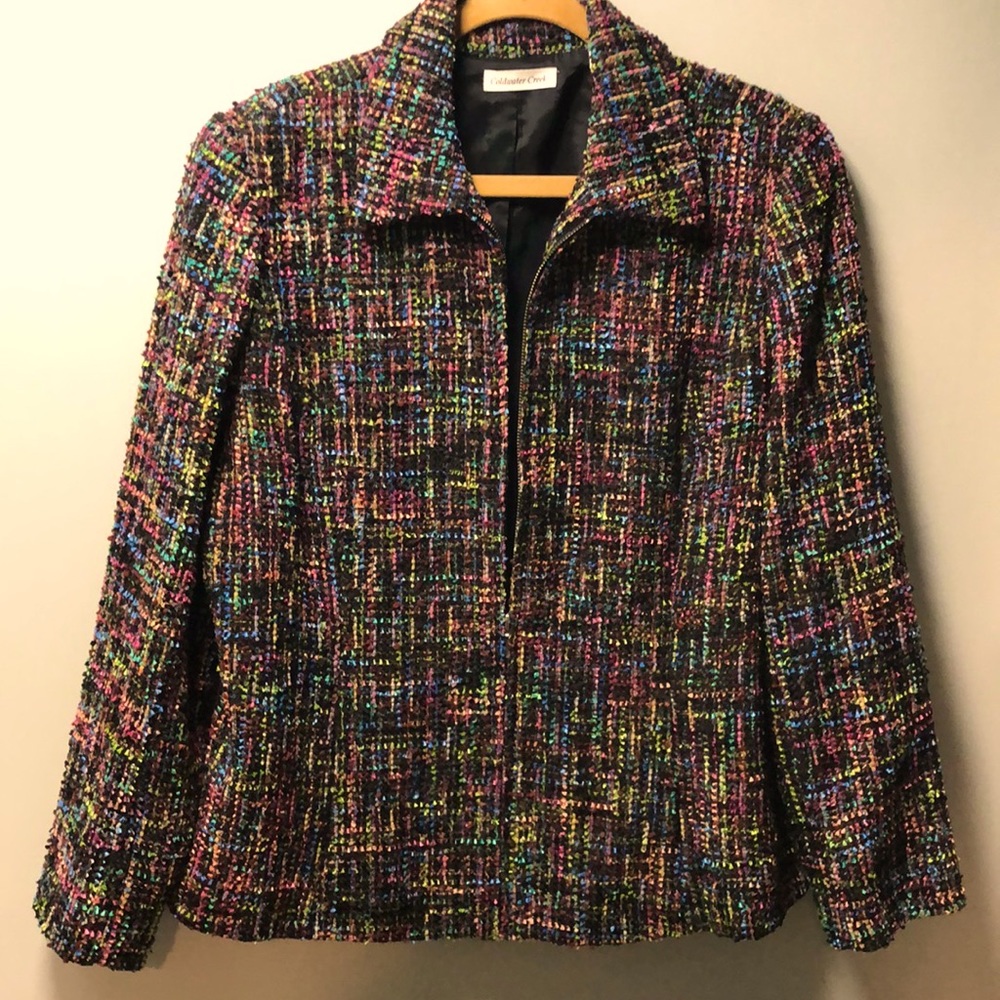Coldwater Creek Multi-color Lined Zipper Jacket 18W